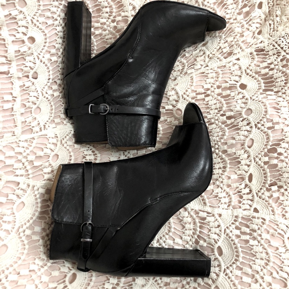 Banana Republic leather peep toe ankle boots.